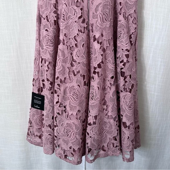 Lulu’s NWT Nora Lee Dusty Rose Sleeveless Lace Midi Dress Size L - Picture 13 of 16